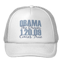 Obama 1-20-09 drömmen kommer den riktiga hatten keps