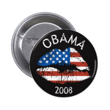 Obama 2008 US-läppar knäppas 61015 Knappar