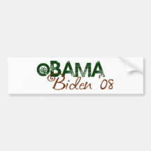 Obama Biden 2008 (den gröna upplagan) Bildekaler