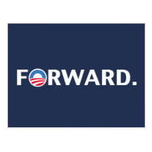 Obama/Biden 2012 framåt slogan (vit på blått) Vykort