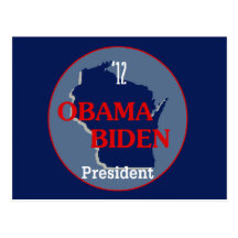 Obama Biden WISCONSIN Vykort