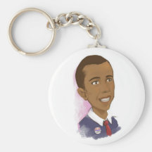 Obama Charicature Nyckel Ring