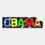 Obama i färgrikt bubblar bildekalet
