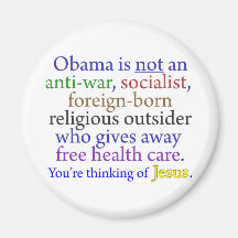 Obama & Jesus Magnet För Kylskåp