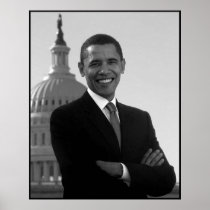 Obama på Capitolbyggnaden -- Svart & vit Affischer