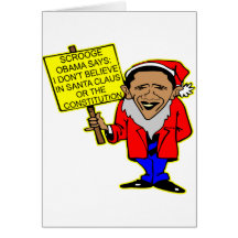 Obama Scrooge ingen jultomten ingen konstitution Hälsnings Kort