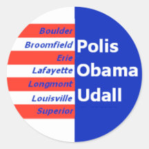 Obama Udall stenblockklistermärke