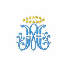 Obefläckad jungfrulig Mary monogram Broderad Pikétröja