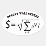 Occupy wall street pengar är ondskan för rota allr ovalformat klistermärke
