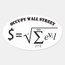 Occupy wall street pengar är ondskan för rota allr ovalformat klistermärke