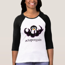 Octopenguin damer 3/4 skjorta tshirts