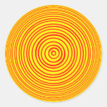 Oddisphere röd gul optisk illusion rund klistermärke