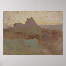 Odilon steniga Redon - nå en höjdpunkt Posters