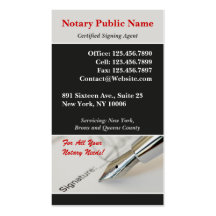 Offentlig visitkort för Notary
