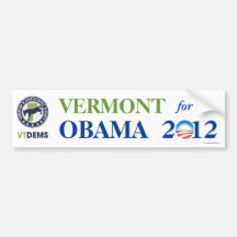 Officiella Vermont för den OBAMA bildekalet 2012