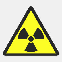 Officiellt radioaktivt trefoilsymbol triangle sticker