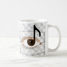 Ögamusik noterar kaffe koppar