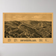 Ögat för Hot Springs AR beskådar det panorama- kar Posters