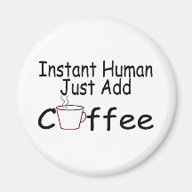 Ögonblickmänniskan tillfogar precis kaffe kylskåps magneter