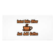 Ögonblickpolisen… tillfogar precis kaffe foto kort