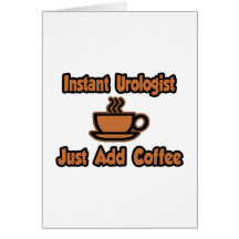 Ögonblickurologen… tillfogar precis kaffe hälsnings kort