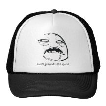 Oh sött Jesus som är bra ursinneansikte Meme Mesh Kepsar