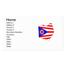 Ohio flaggakarta visitkort