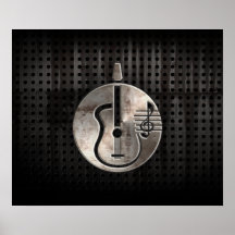 Ojämn akustisk gitarr affischer