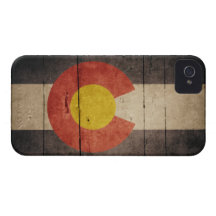 Ojämn träColorado flagga iPhone 4 Fodral