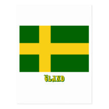 Öland flagga med (det inofficiella) namn, vykort
