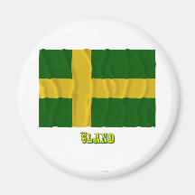 Öland som vinkar flagga med (det inofficiella) nam kylskåpsnagnet