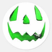 O'Lantern för jack för neongröntglöd ansikte Klistermärken