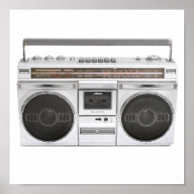 Old school Boombox radiosände Affischer
