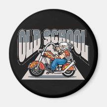 Old schoolbiker magnet för kylskåp