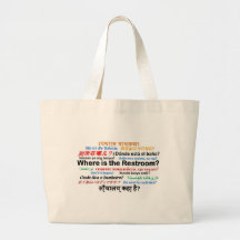 Olika språkprodukter - var är toaletten? tote bag