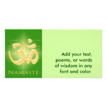 Om i grönt & guld - Namaste Anpassade Foto Kort