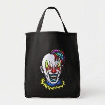 Ond clown för vampyr tote bags