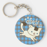 Onigiri kattFrolic Keychain (bruntet) Nyckel Ring