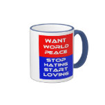 Önska världsfred kaffe muggar