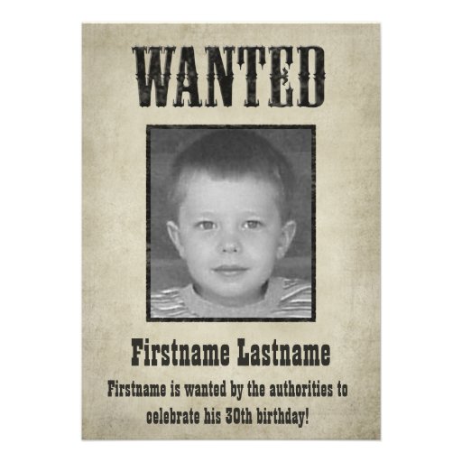 ÖNSKAD affisch - födelsedaginbjudan
