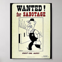 Önskat för sabotage posters