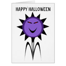 Ont blommaKawaii Goth Halloween beställnings- kort