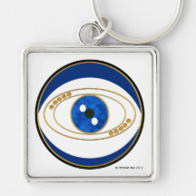 Ont ögasilver kvadrerar Keychain Nyckelringar