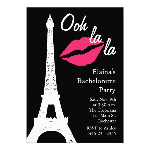 Ooh lala! Bachelorette party Anpassningsbara Tillkännagivanden