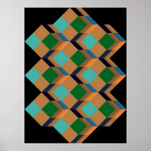 Op-Konst (optisk geometrisk konst) Print