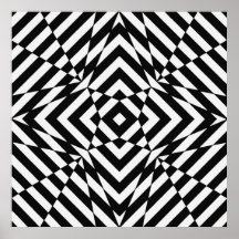 Op konst, optisk illusion 4 kvadrerar affisch