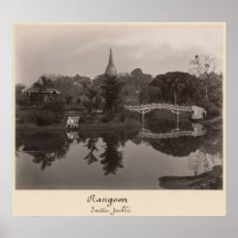 Öpaviljong i den Cantanement trädgården Posters