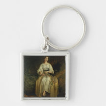 Ophelia som väver henne girlander, 1842 (olja på p nyckelringar
