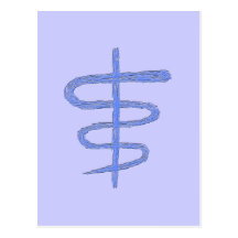 Ophiuchus. Zodiac undertecknar i Blue. Vykort