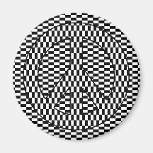 Optical Illusion Peace Fridge Magnets